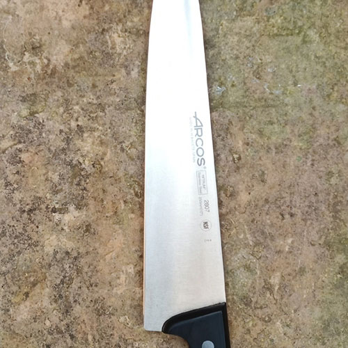 The same knife blade fully restored after repair